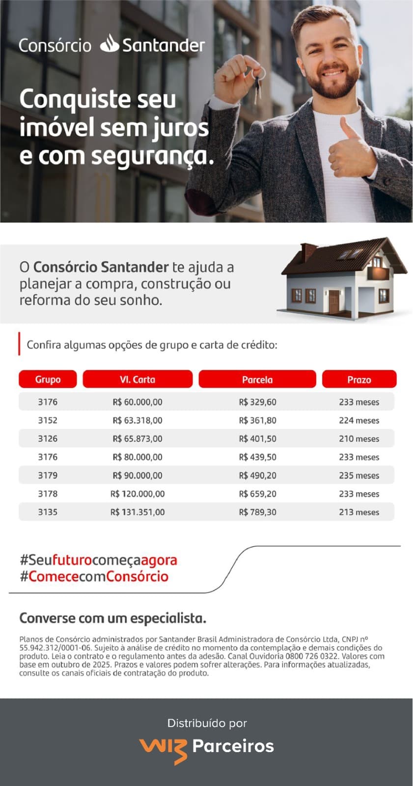 Tabela de planos Santander Consórcios 01