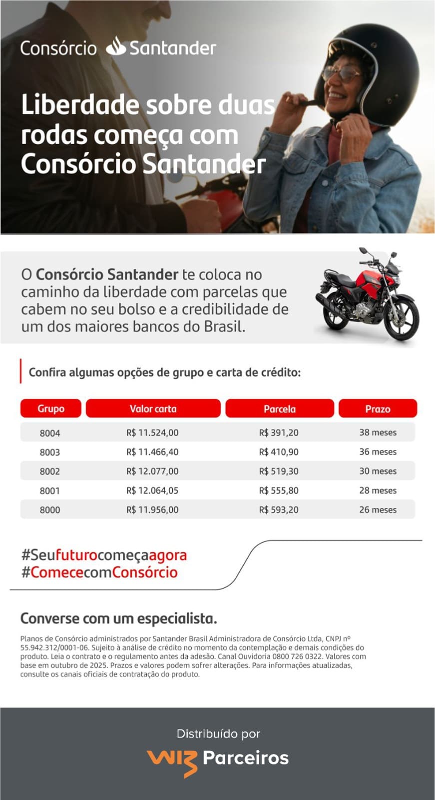 Tabela de planos Santander Consórcios 03