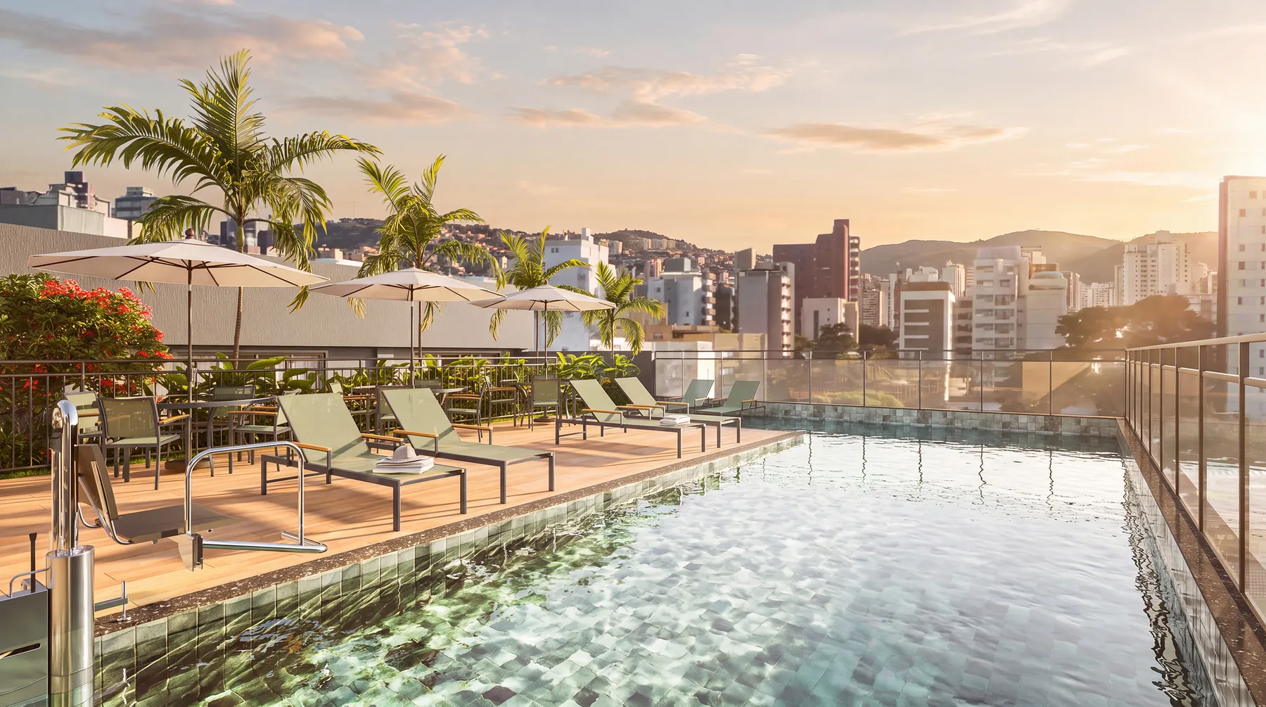 Piscina rooftop do Casa Sigaud Caiçara